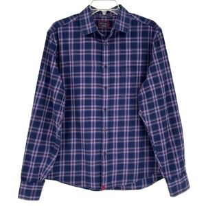 UNTUCKit Plaid Button Down Shirt Blue Red Mens M Casual Workwear Smart Casual